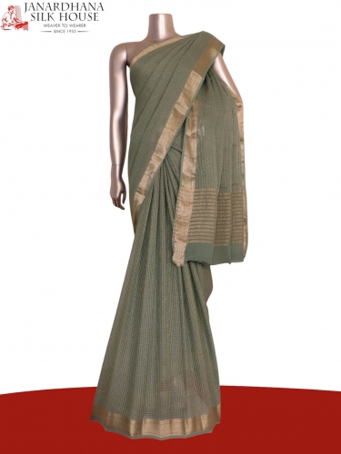 Pure Checks Zari Georgette Silk Saree